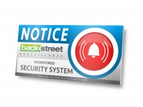 Video surveillance warning stickers
